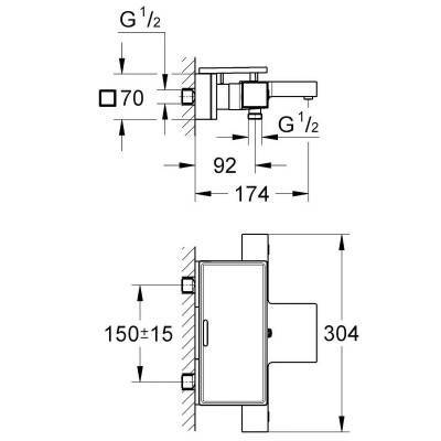 Будкрам купить GRT термостатический смеситель для ванны, хром GRT термостатический смеситель для ванны, хром 2