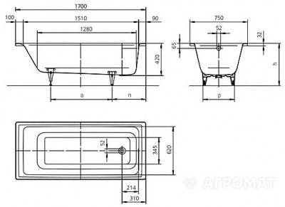 Будкрам купити Mod.652 Puro Ванна 170x75 Mod.652 Puro Ванна 170x75 3