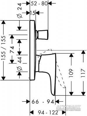 Будкрам купити PuraVida Зовнішня частина змішувача д/ванни PuraVida Зовнішня частина змішувача д/ванни 2