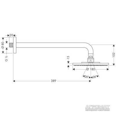 Будкрам купити Raindance S 180 Air 1jet Верхній душ-180 Raindance S 180 Air 1jet Верхній душ-180 2