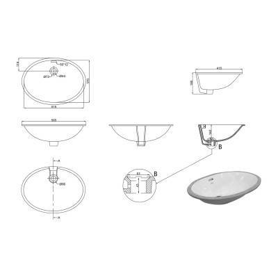 Будкрам купити OVALE Раковина під стільницю 570х415х195, з кріпленням OVALE Раковина під стільницю 570х415х195, з кріпленням 2