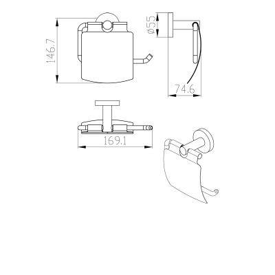 Будкрам купити AURORA Тримач туалетного паперу, з кришкою, хром AURORA Тримач туалетного паперу, з кришкою, хром 2