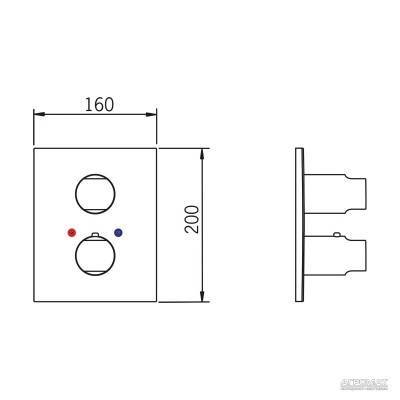 Будкрам купить Alessi Панель термостата для душа прих. монтажа Alessi Панель термостата для душа прих. монтажа 2
