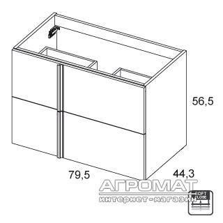 Будкрам купити (20931) ONIX Тумба д/раков. 80см, сіра (20931) ONIX Тумба д/раков. 80см, сіра 2