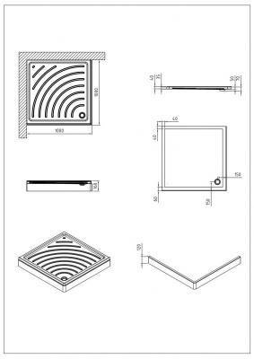 Будкрам купити NYMFA Піддон акрил. 1000*1000 квадрат NYMFA Піддон акрил. 1000*1000 квадрат 2