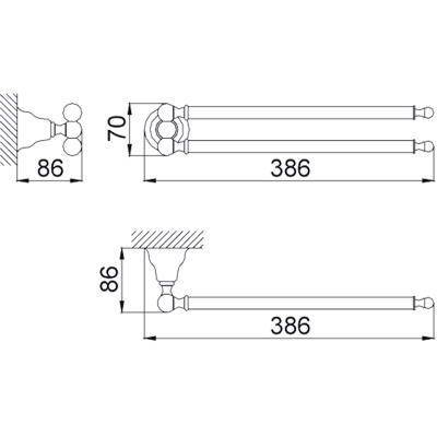 Будкрам купити Charlestone Рушникотримач подвійн., хром Charlestone Рушникотримач подвійн., хром 2