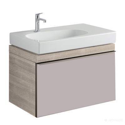 Будкрам купить Citterio Шкафчик под раковину 734х554х504 мм, корпус: светлый дуб, фасад: стеклянная панель бежевого цв