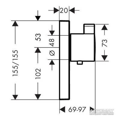 Будкрам купити ShowerSelect Highflow Зовнішня частина термостата ShowerSelect Highflow Зовнішня частина термостата 2