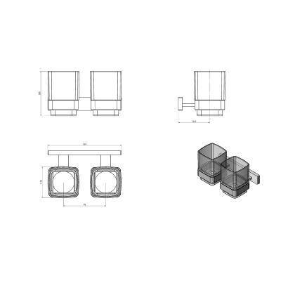 Будкрам купити GRAPHICS 2.0 Склянка подвійна з тримачем, хром GRAPHICS 2.0 Склянка подвійна з тримачем, хром 2
