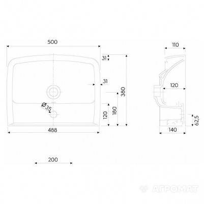 Будкрам купить REKORD Умывальник мебельный 50 см, с отверстием REKORD Умывальник мебельный 50 см, с отверстием 2