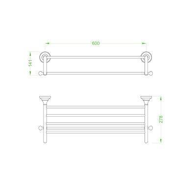 Будкрам купити Charlestone Ceramic Полиця з рушникотримачем, хром Charlestone Ceramic Полиця з рушникотримачем, хром 2