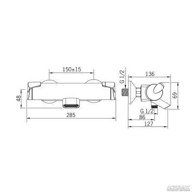 Будкрам купить Optima Термостат для ванны и душа Optima Термостат для ванны и душа 2