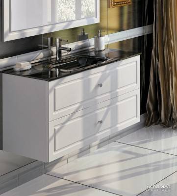 Будкрам купить CLASSIC Тумба-100 для раковины, 2 ящика, белый матовый