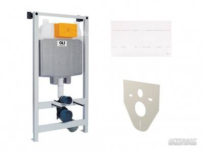 Будкрам купить Oli74 Slim комплект инстал. для унитаза 4в1,с белой клавишей(1уп)