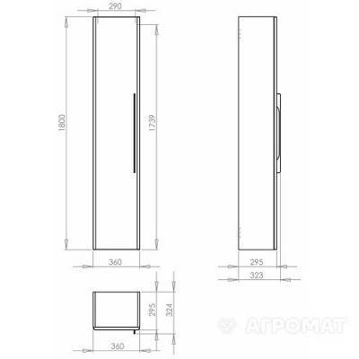 Будкрам купити TRAFFIC шафка бокова, висока 36х180х29,5см, білий глянець TRAFFIC шафка бокова, висока 36х180х29,5см, білий глянець 3