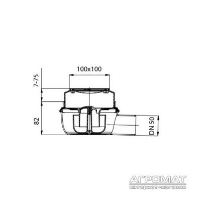 Будкрам купить EasyFlow Трап пластиковый DN 50 с горизонтальным выпуском 100х100 мм. EasyFlow Трап пластиковый DN 50 с горизонтальным выпуском 100х100 мм. 2