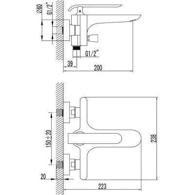 Будкрам купити KATARINA Змішувач д/ванни, хром KATARINA Змішувач д/ванни, хром 2