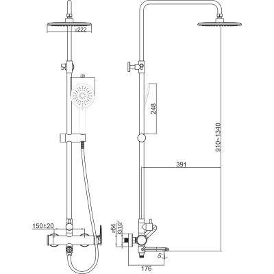 Будкрам купити Hotel Line Душова система, хром Hotel Line Душова система, хром 2