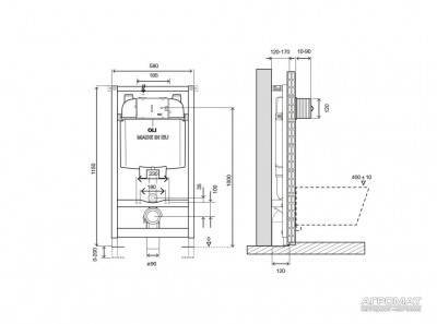 Будкрам купить OLI74 инсталляция для унитаза(с креплениями) OLI74 инсталляция для унитаза(с креплениями) 2