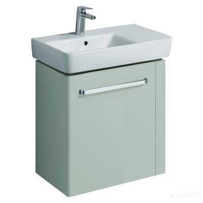 Будкрам купить Renova №1 Comprimo Шкафчик под умывальник, 590х604х222 мм, с держателем для полотенец справа, корпус св.-серый мат/фасад св.серый глянец