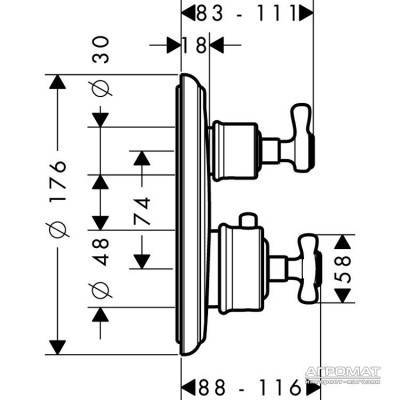 Будкрам купить Montreux Внешняя часть термостата с вентилем Montreux Внешняя часть термостата с вентилем 2