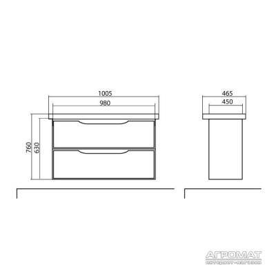 Будкрам купити ВЕНЕЦІЯ Тумба підвісна з раковиною-100 Пінто, венге ВЕНЕЦІЯ Тумба підвісна з раковиною-100 Пінто, венге 3