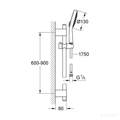 Будкрам купить Power&Soul Cosmopolitan 130 Душевой набор Power&Soul Cosmopolitan 130 Душевой набор 2