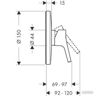Будкрам купити Talis S Зовнішня частина змішувача д/душа Talis S Зовнішня частина змішувача д/душа 2