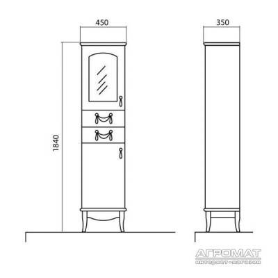 Будкрам купити МІКЕЛЛА Пенал-45, R правий, ваніль МІКЕЛЛА Пенал-45, R правий, ваніль 2