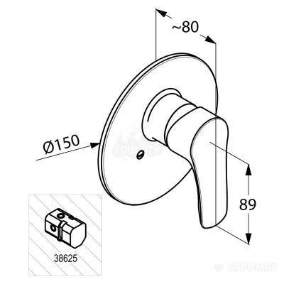 Будкрам купити Tercio new Зовнішня частина змішувача д/душа Tercio new Зовнішня частина змішувача д/душа 2