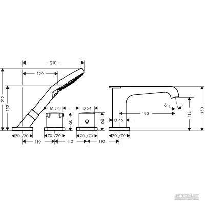 Будкрам купити Citterio E Зовнішня частина термостата 4-отв. д/ванни Citterio E Зовнішня частина термостата 4-отв. д/ванни 2