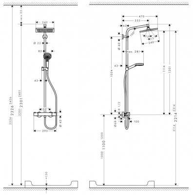 Будкрам купити Crometta E 240 1jet Showerpipe Душова система д/душа Crometta E 240 1jet Showerpipe Душова система д/душа 2