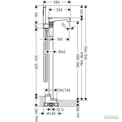 Будкрам купить Citterio E Смеситель для ванны, пола Citterio E Смеситель для ванны, пола 2