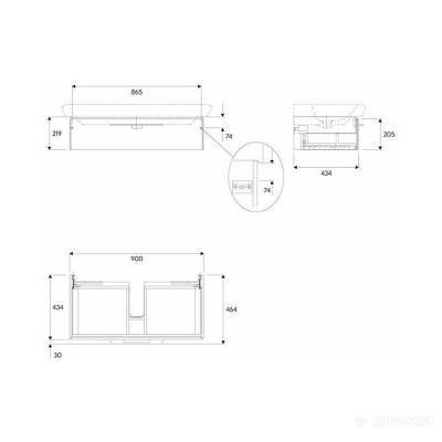 Будкрам купити LIFE! шафка під умивальник 90см з шухлядою LIFE! шафка під умивальник 90см з шухлядою 2