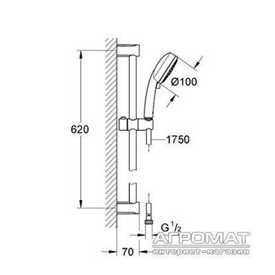 Будкрам купить New tempesta Cosmopolitan 100 душевой набор, 4 вида струй, хром New tempesta Cosmopolitan 100 душевой набор, 4 вида струй, хром 2