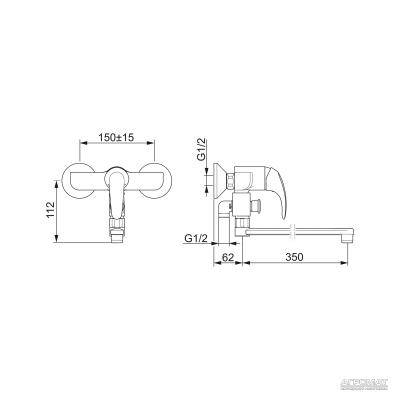 Будкрам купить Polara Смеситель для ванны и душа Polara Смеситель для ванны и душа 2