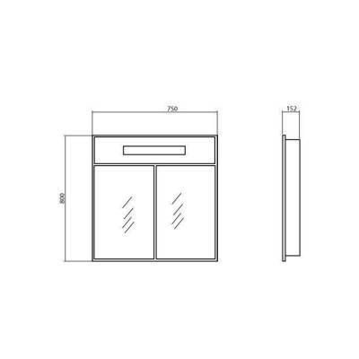 Будкрам купити НІКА Дзеркальна шафка-75, з підсв., біла НІКА Дзеркальна шафка-75, з підсв., біла 5