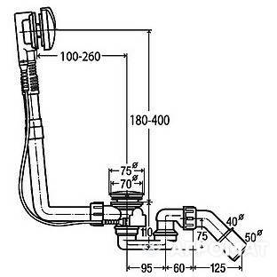 Будкрам купить сифон для ванны Multiplex M5, Хром сифон для ванны Multiplex M5, Хром 2