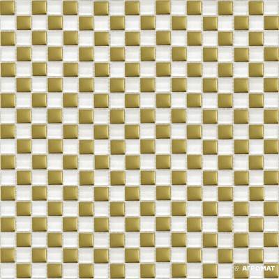 Будкрам купити Мозаїка шахматка білий-золото