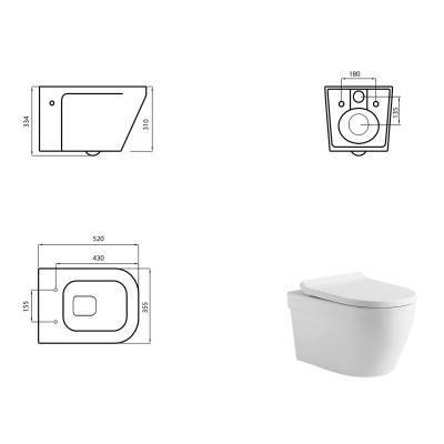 Будкрам купити UP Підвісний безобідковий унітаз+кришка quick-fix, soft-close UP Підвісний безобідковий унітаз+кришка quick-fix, soft-close 2