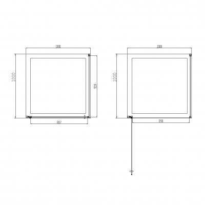 Будкрам купити CREO Кабіна душова, квадр., 100х100, без піддона, скло прозоре CREO Кабіна душова, квадр., 100х100, без піддона, скло прозоре 2