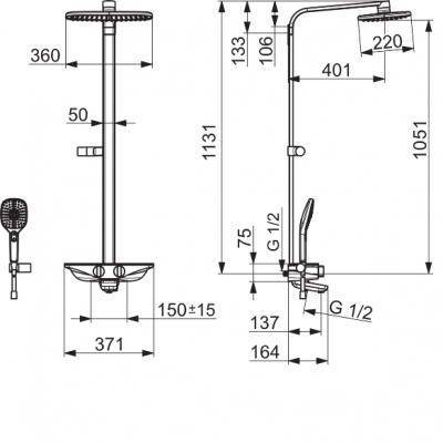 Будкрам купить ESTETA Душевая система для ванны со смесителем и ручным душем, хром ESTETA Душевая система для ванны со смесителем и ручным душем, хром 2