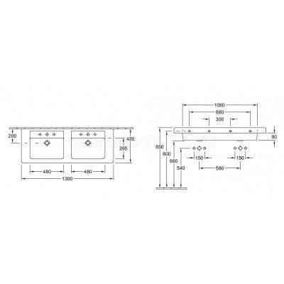 Будкрам купить ARCHITECTURA Раковина 130см ARCHITECTURA Раковина 130см 3