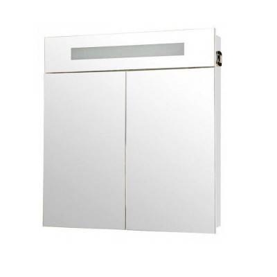 Будкрам купить НИКА Зеркальный шкафчик-75, с подсветкой, белая