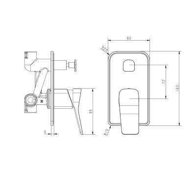 Будкрам купити UP Змішувач прихованого монтажу д/ванни UP Змішувач прихованого монтажу д/ванни 2