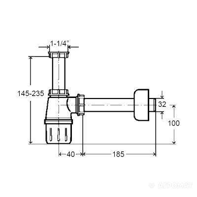 Будкрам купити (573966) Сифон д/раковини (573966) Сифон д/раковини 2