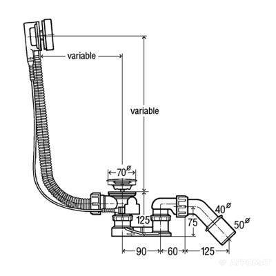 Будкрам купить Simplex Сифон-автомат для ванны Simplex Сифон-автомат для ванны 2