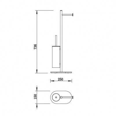 Будкрам купити ART Окремостоячий тримач щітки та паперу, чорний  матовий ART Окремостоячий тримач щітки та паперу, чорний  матовий 2