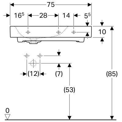 Будкрам купить Умывальник Citterio 75 см полочка справа, 1 отверстие для смешаных параз., без перелива, с керамической крышкой сливного клапана, покрытие KeraTect, цвет белый Умывальник Citterio 75 см полочка справа, 1 отверстие для смешаных параз., без перелива, с керамической крышкой сливного клапана, покрытие KeraTect, цвет белый 4