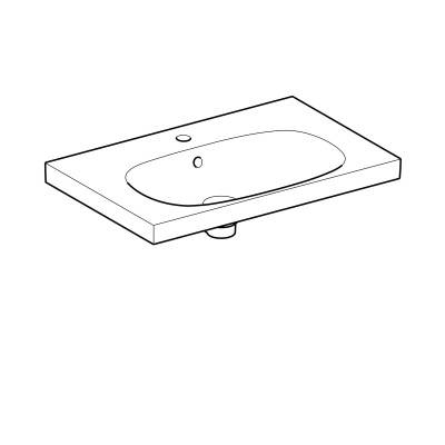 Будкрам купити Geberit Acanto Умивальник 75см, з отвором, з переливом, білий